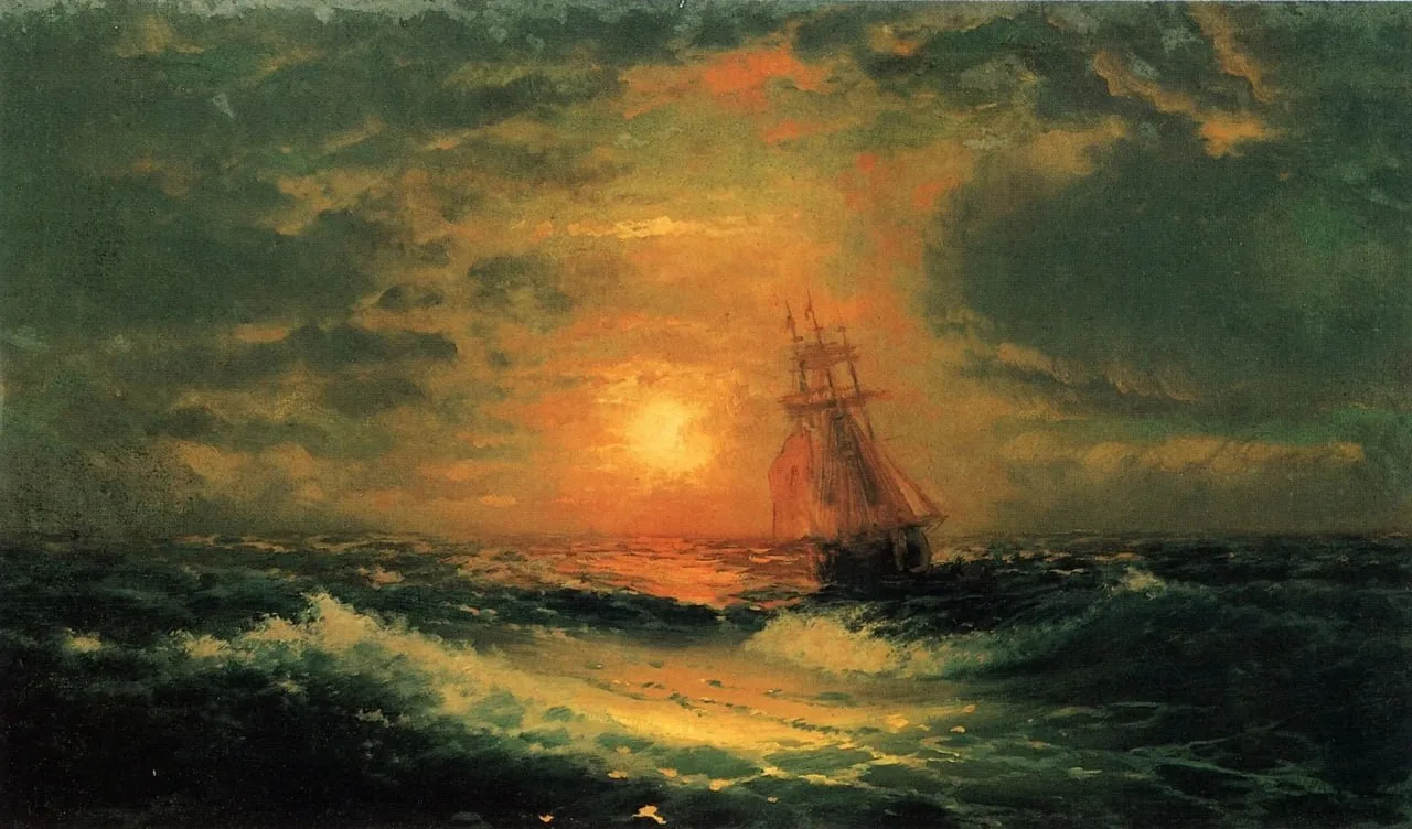 "Закат на море", 1851