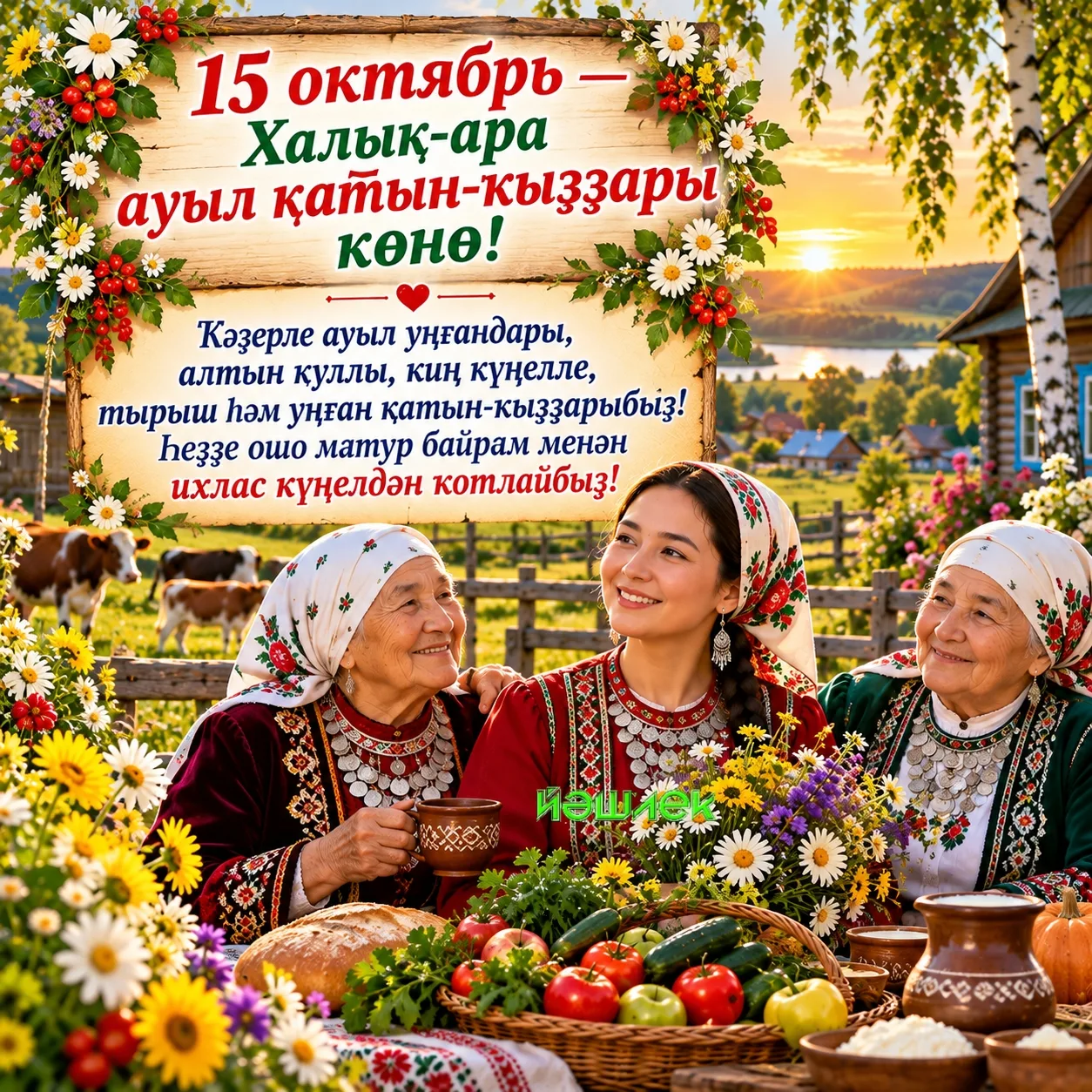 🌹 15 октябрь — Халыҡ-ара ауыл ҡатын-ҡыҙҙары көнө!