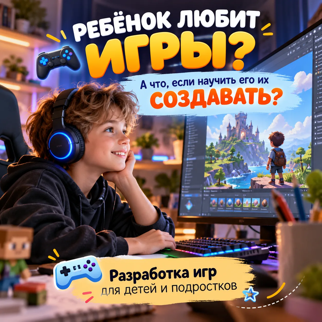 🎮 Ваш ребёнок любит игры? А что, если научить его их создавать?