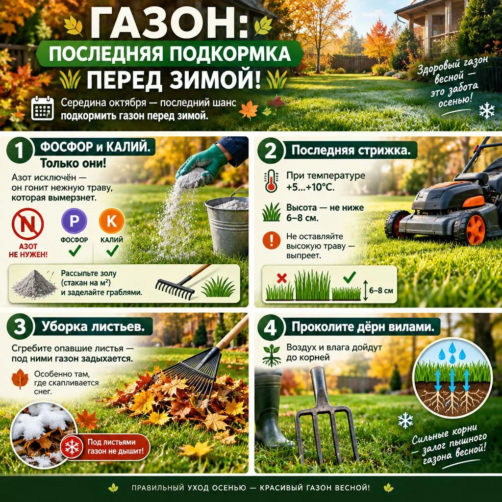 🌾 ГАЗОН: ПОСЛЕДНЯЯ ПОДКОРМКА ПЕРЕД ЗИМОЙ! 🌾