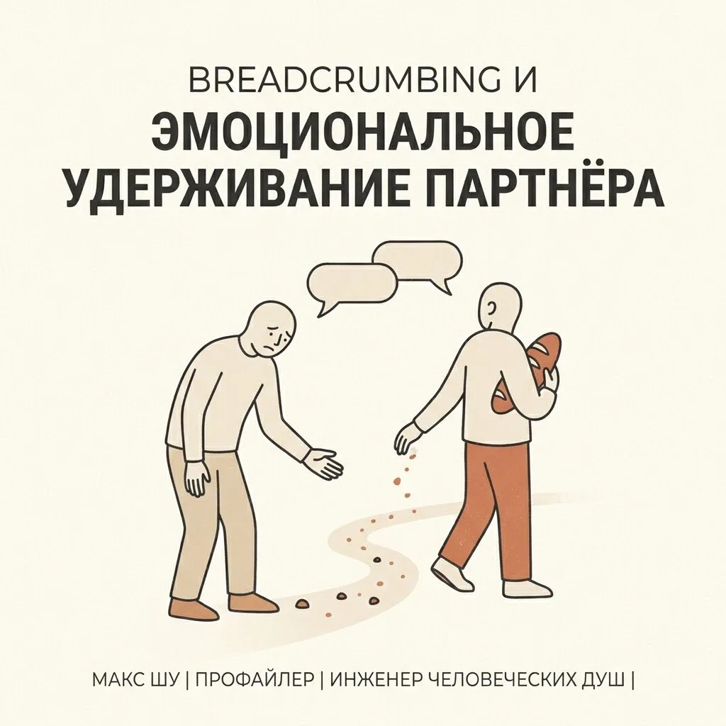 Breadcrumbing — подбрасывание «крошек» внимания: редкие сообщения, лайки, туманные обещ...
