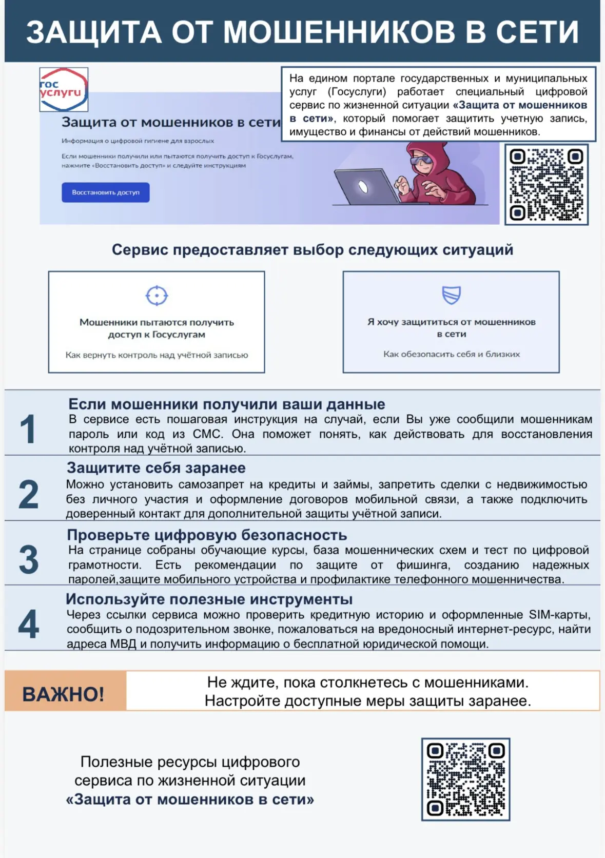 📲 Цифровой сервис по жизненной ситуации "Защита от мошенников в сети"