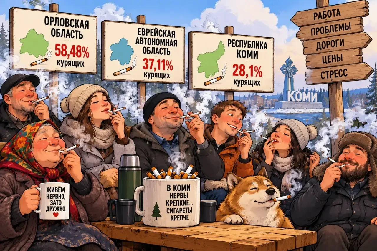 🚬 Коми оказалась среди самых курящих регионов России