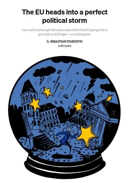 🇪🇺Politico: ЕС «вступает в период идеального шторма» из-за внутренних конфликтов.