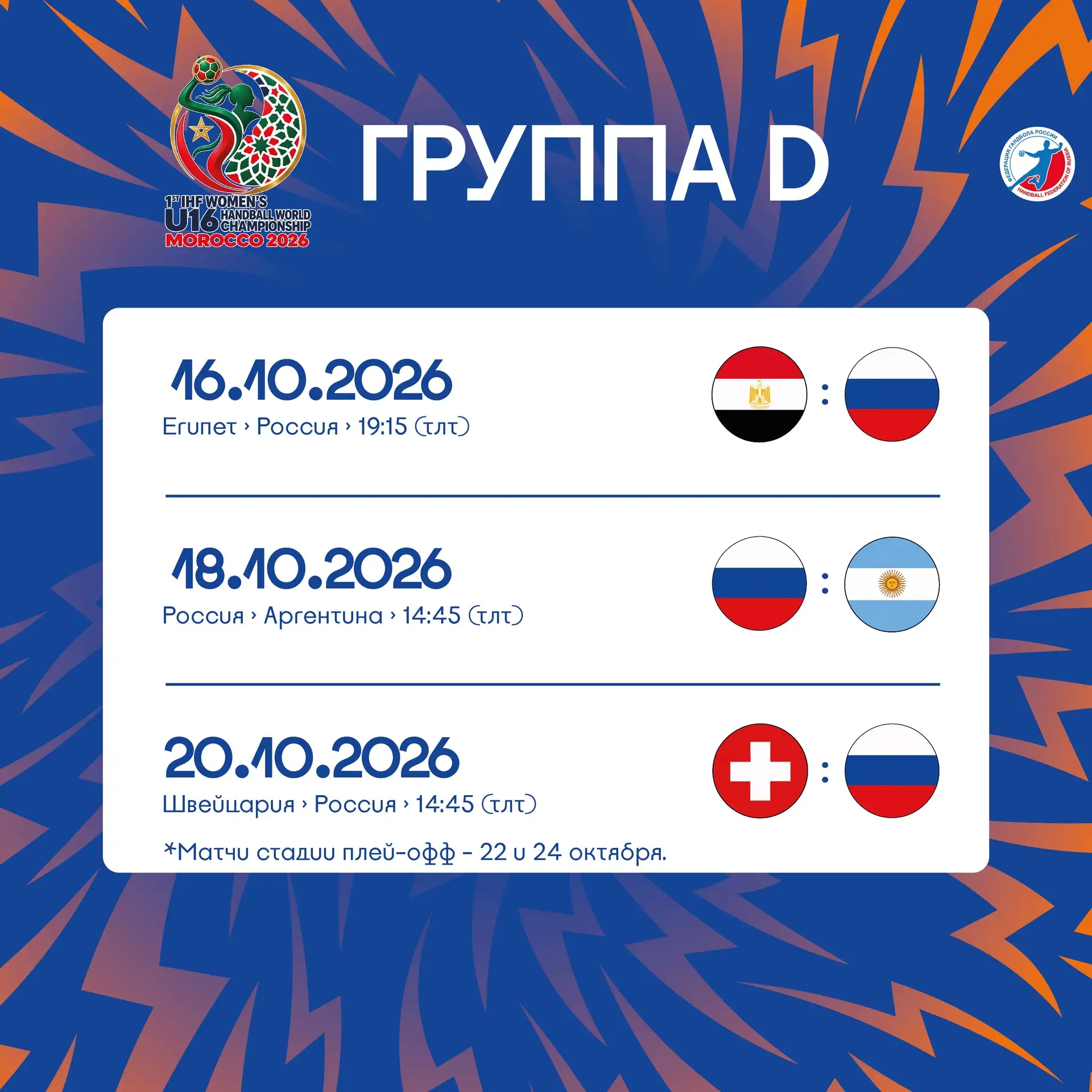 🇲🇦Сегодня в марокканском Агадире стартует первый в истории чемпионат мира по гандболу...