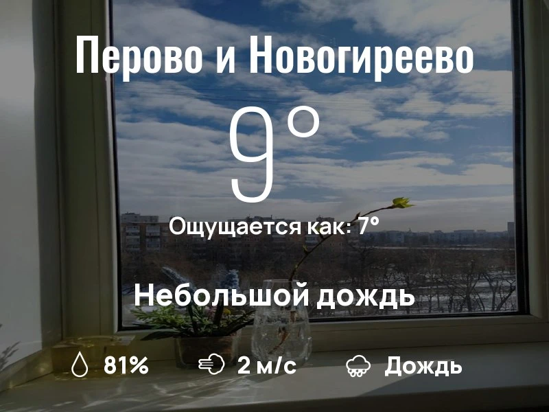 Что с погодой в Перово и Новогиреево?