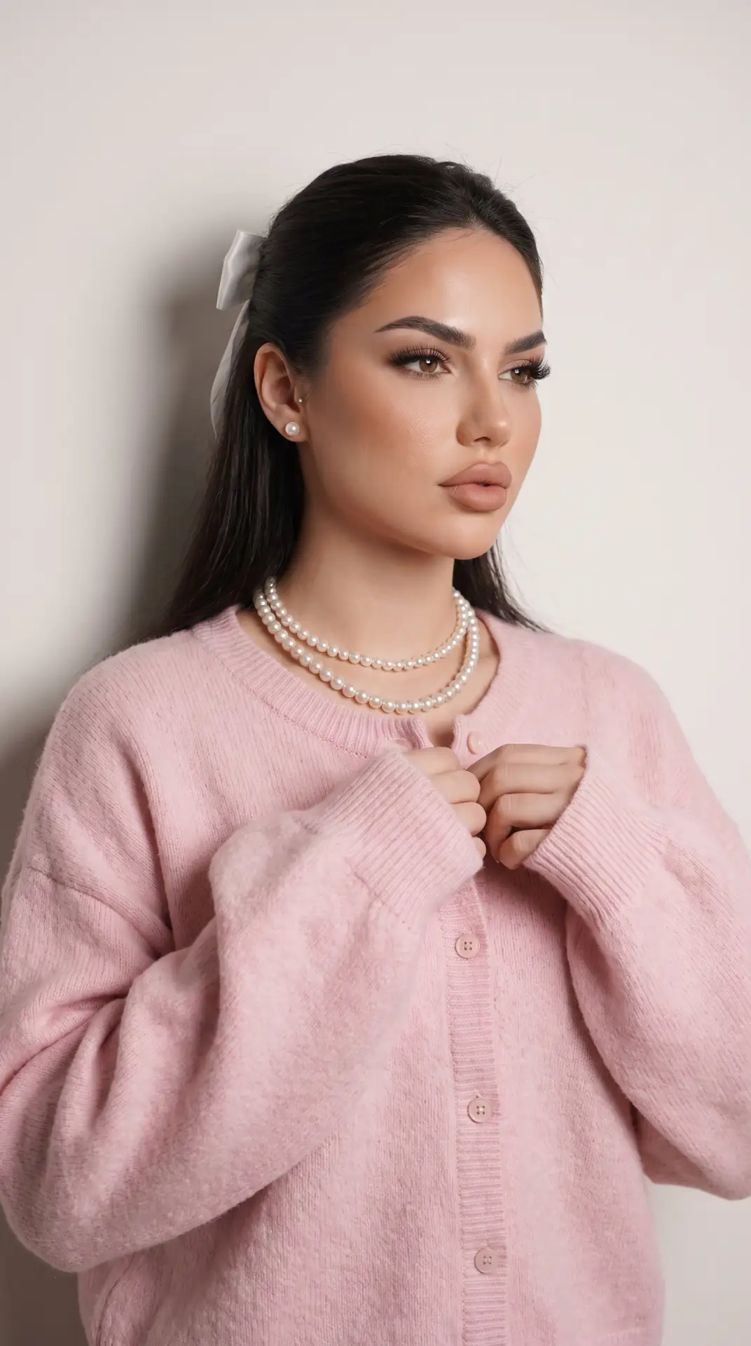 🎀 Нежность в розовых тонах с жемчугом