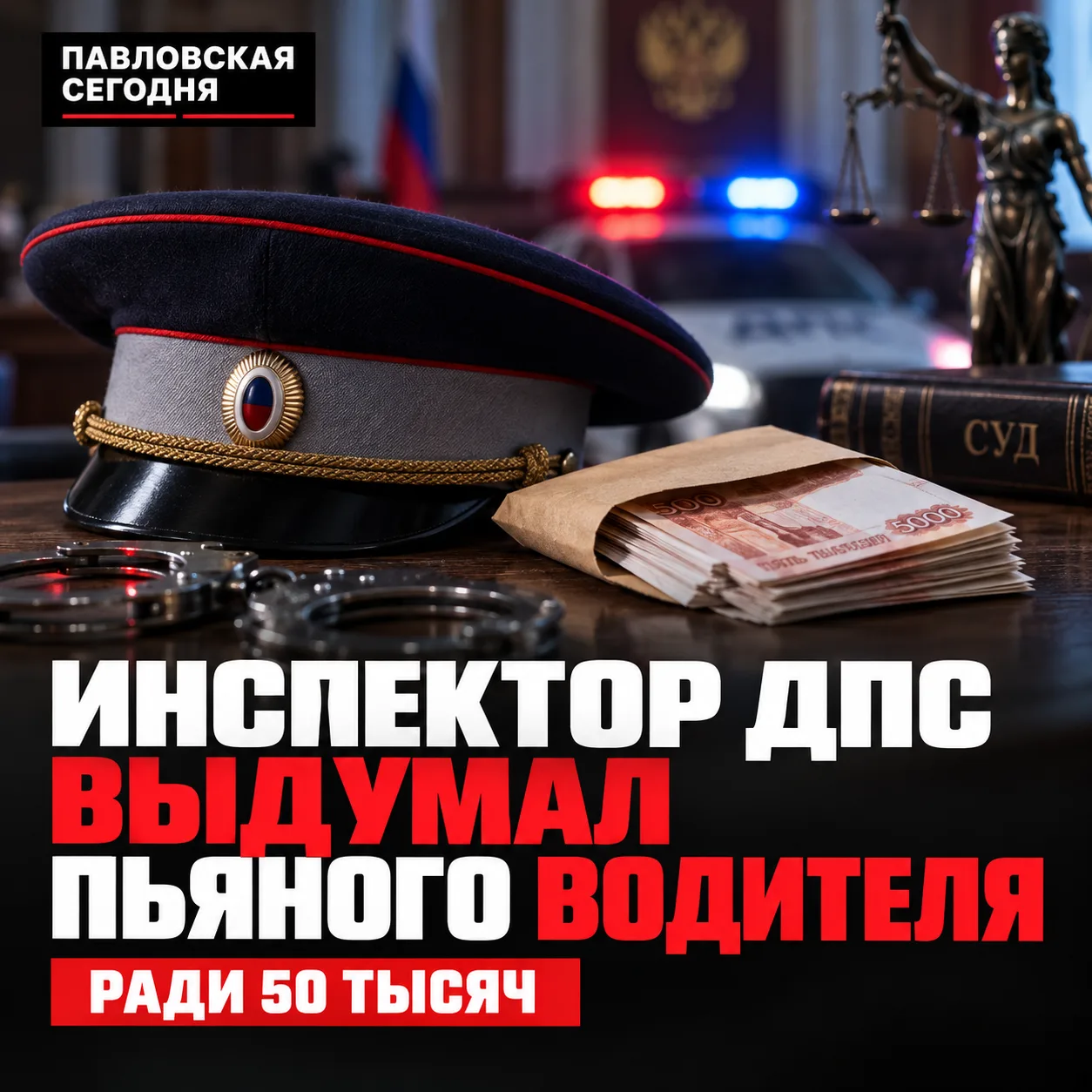 🚔 Инспектор ДПС придумал «пьяного водителя» ради 50 тысяч рублей