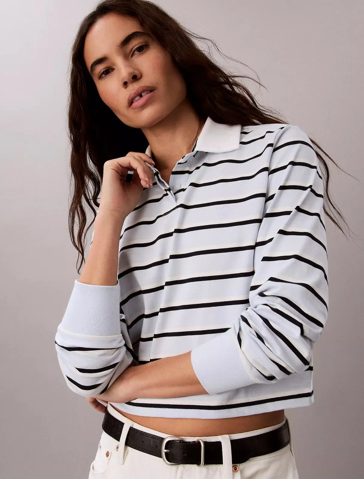 Женское поло с длинным рукавом от Calvin Klein