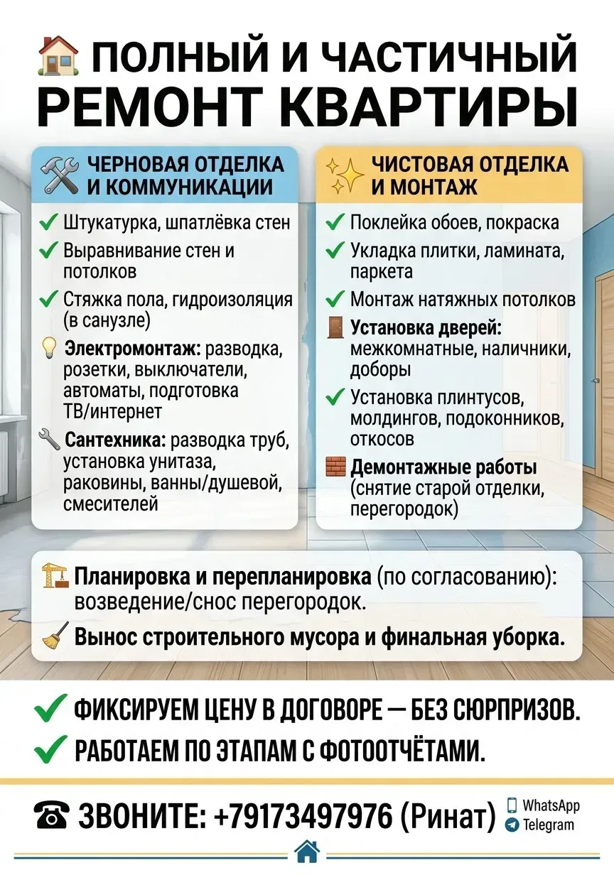 Полный и частичный ремонт квартир