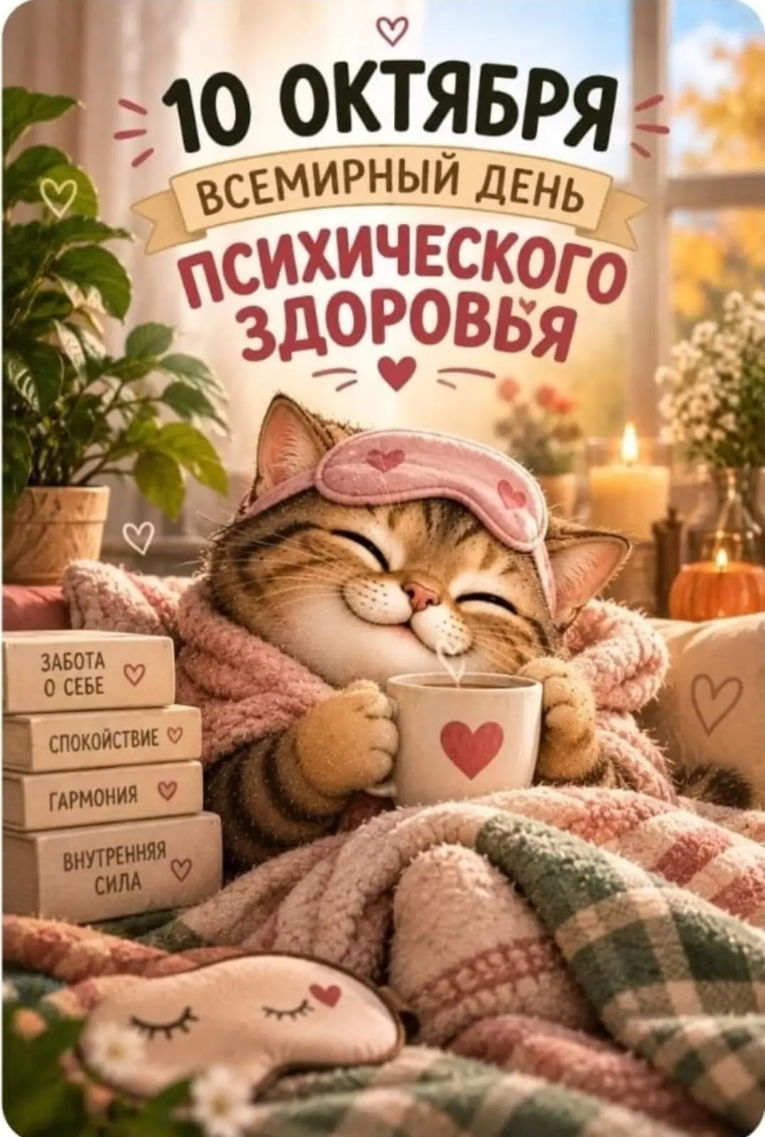 «С Днем психического здоровья! Желаю железного спокойствия, светлой головы, поменьше тр...