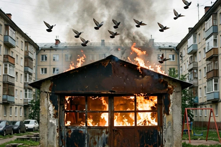 🔥 **В Балаково горела кладовка в подъезде и голубятня**