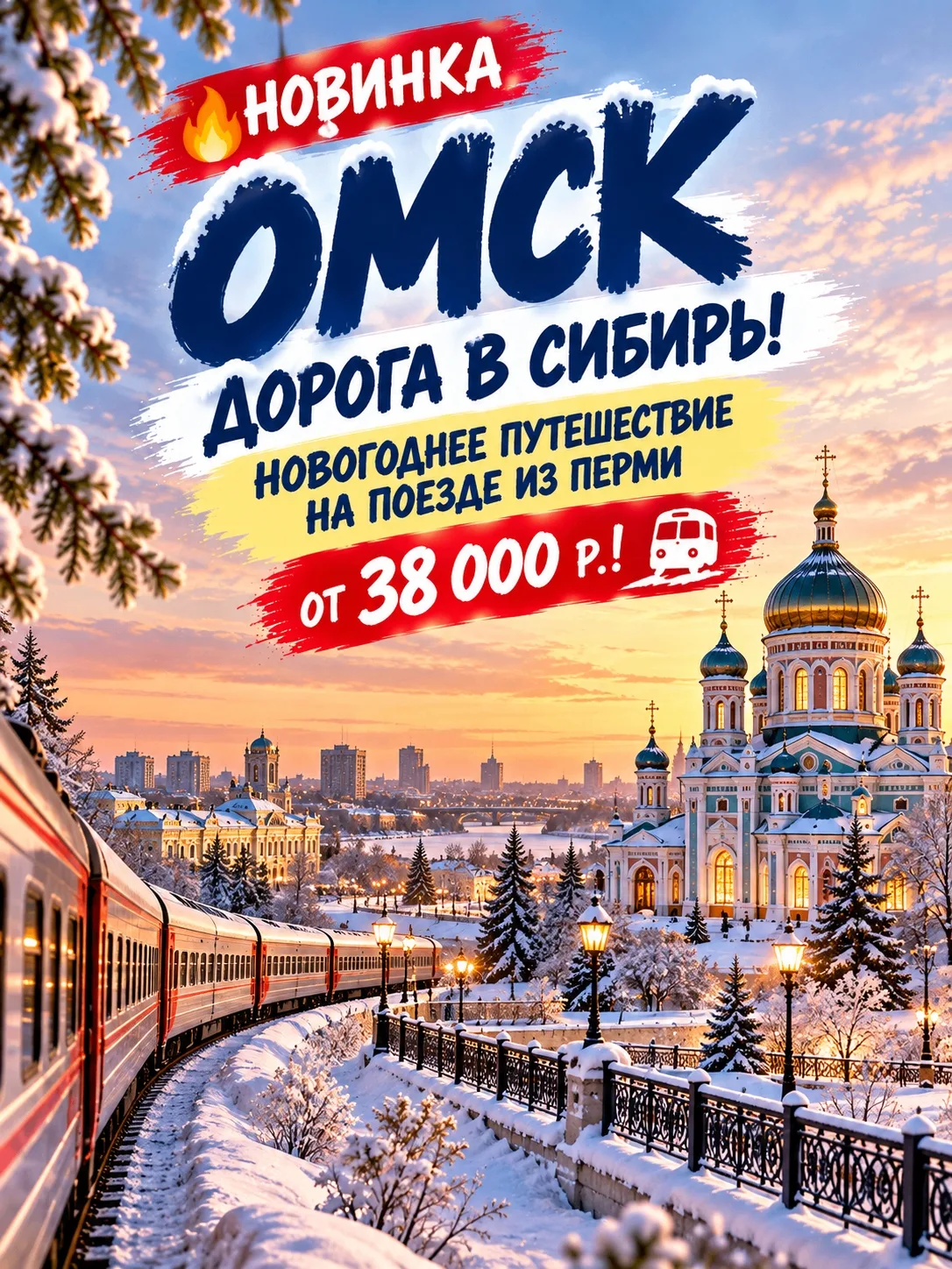 🔥НОВИНКА ОМСК — ДОРОГА В СИБИРЬ! НОВОГОДНЕЕ ПУТЕШЕСТВИЕ НА ПОЕЗДЕ ИЗ ПЕРМИ ОТ 38 000 Р...