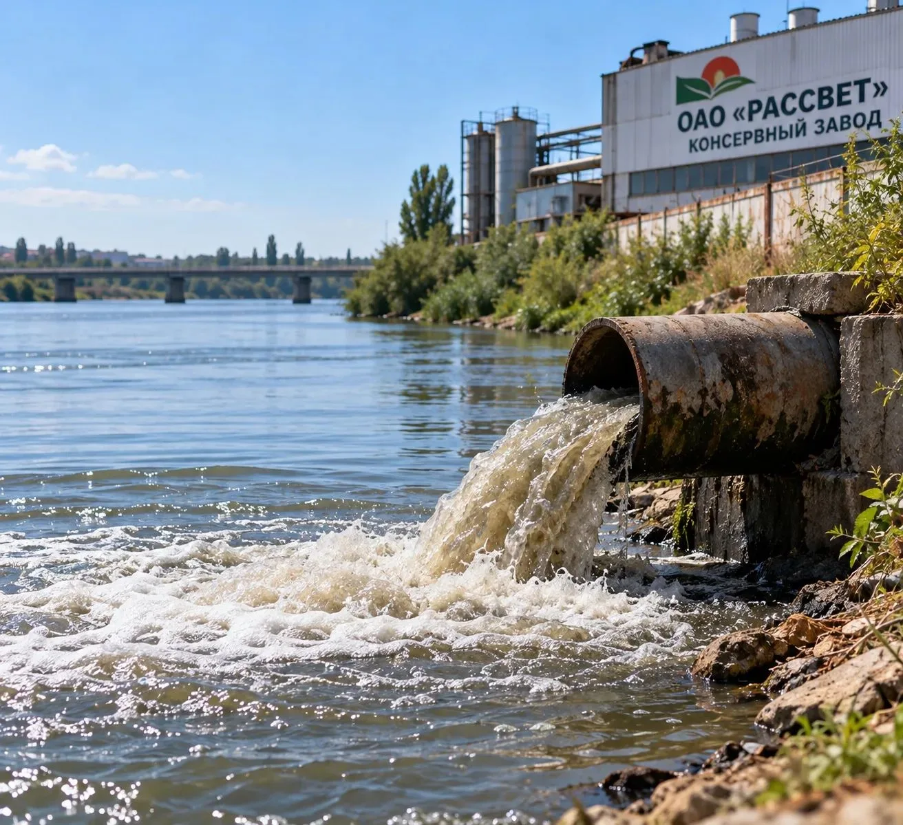 🌊 В Темрюке консервный завод сливал сточные воды прямо в реку Кубань