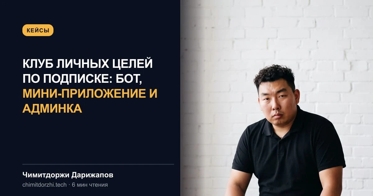 Клуб личных целей по подписке: бот, мини-приложение и админка