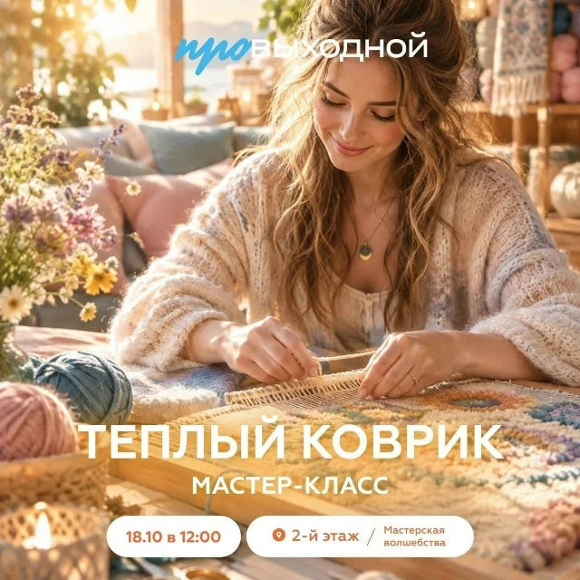 🧶18 октября 12.00 МК Тёплый коврик своими руками