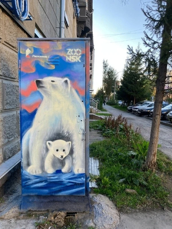 В Новосибирске электрические шкафы теперь разрисовывают, чтобы на них не клеили рекламу 😍