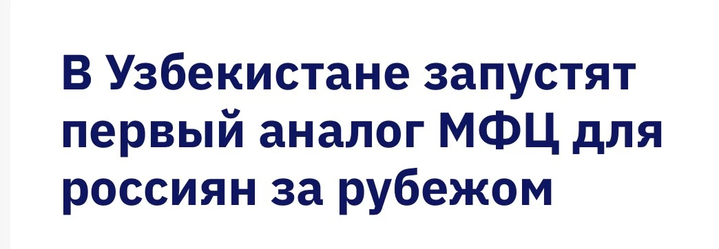 Первые МФЦ для россиян за рубежом планируют открыть в Узбекистане и Казахстане