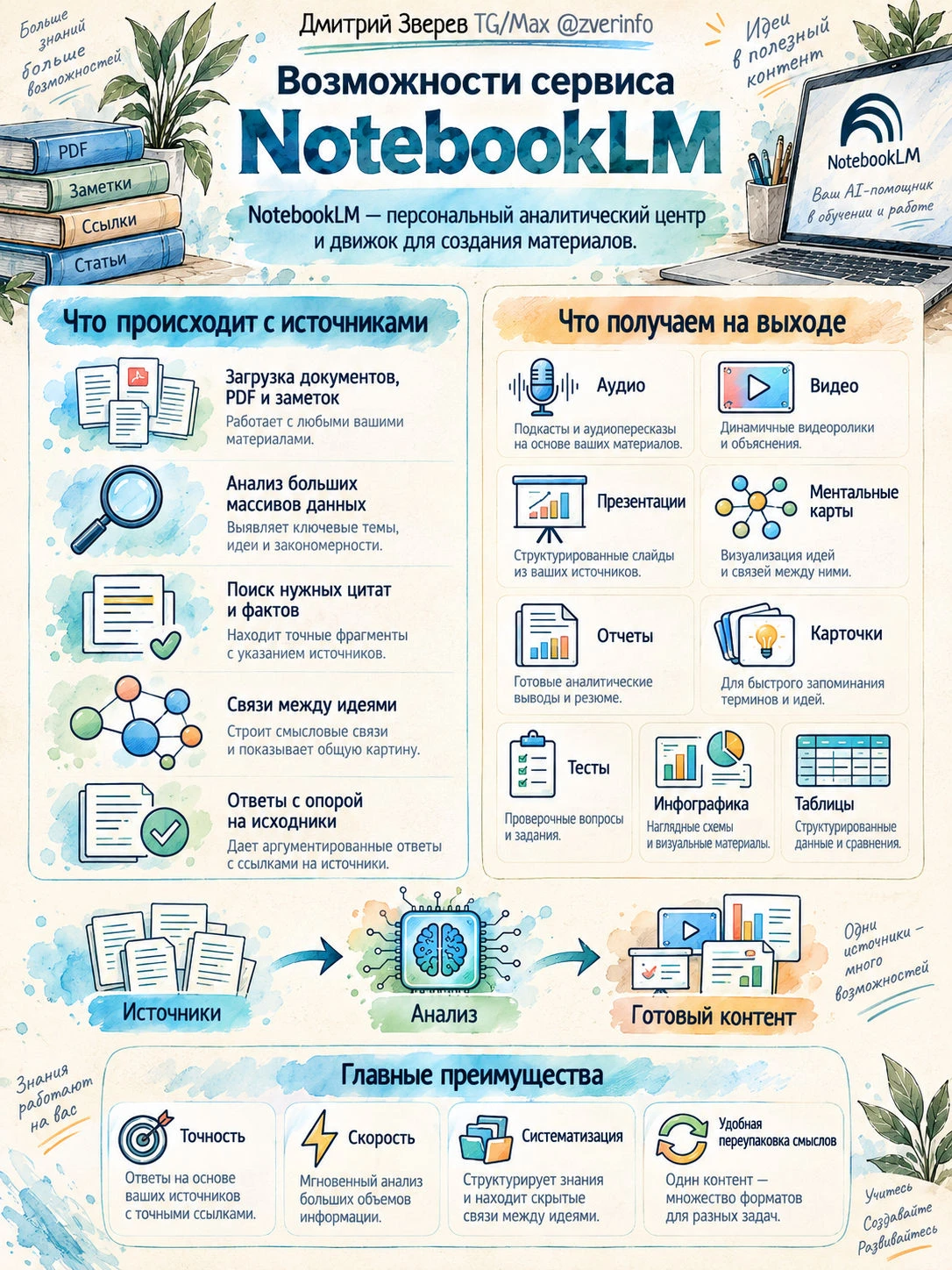 🧠 Возможности сервиса NotebookLM - три ипостаси