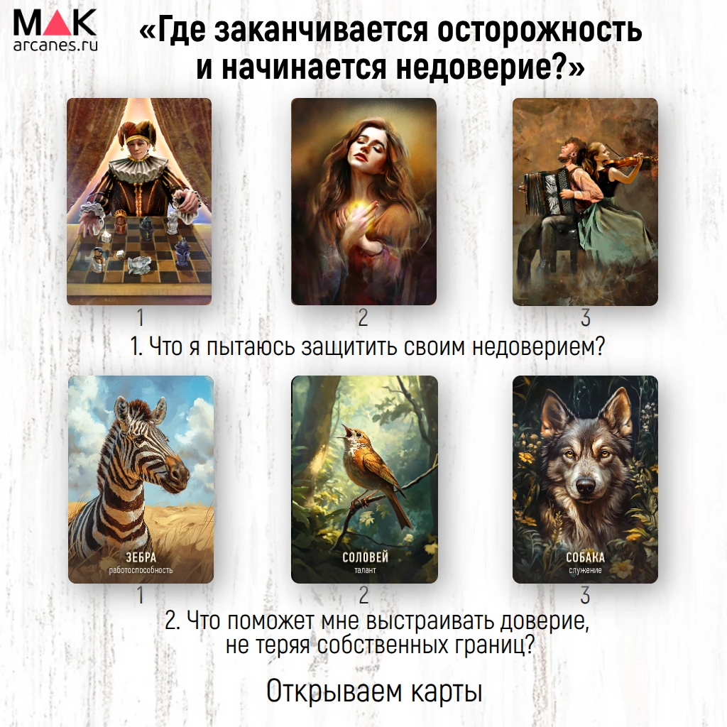Разбираем онлайн-расклад «Где заканчивается осторожность и начинается недоверие?»