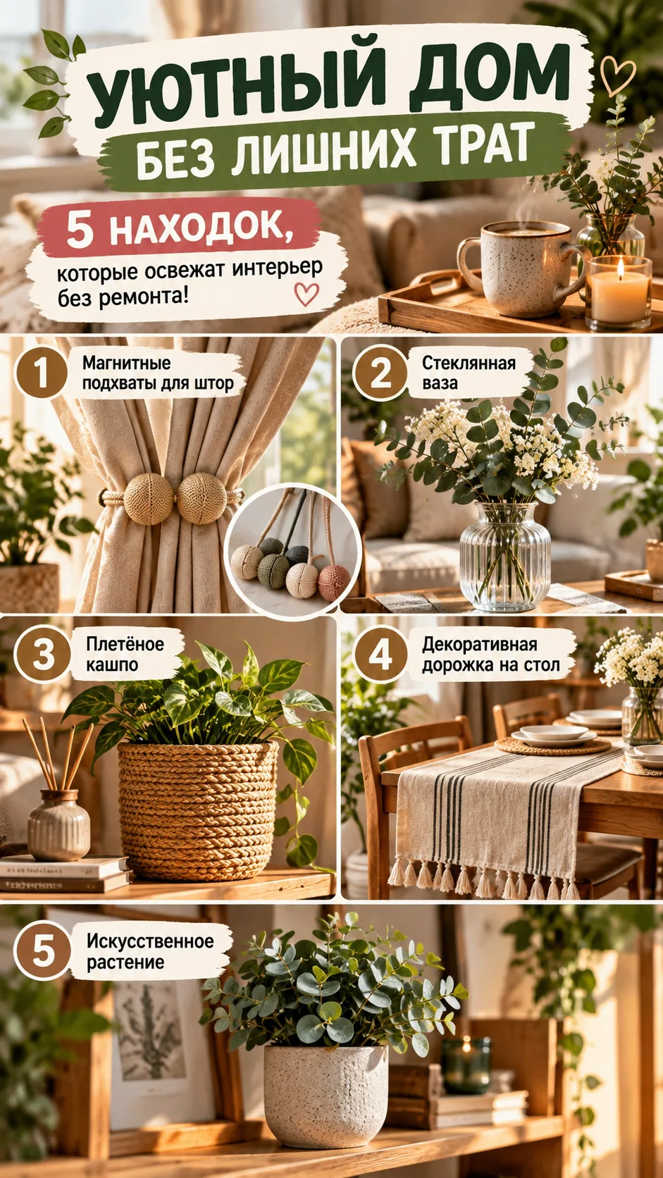 🏡 5 НАХОДОК ДЛЯ ДОМА, КОТОРЫЕ ОСВЕЖАТ ИНТЕРЬЕР БЕЗ РЕМОНТА! ✨