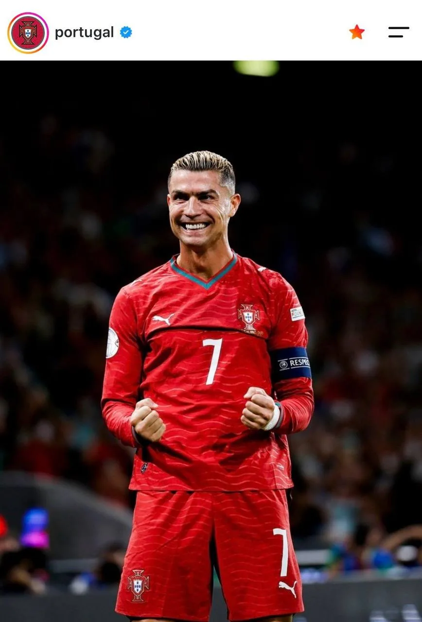 ⚡️🇵🇹 Сборная Португалии отметила очередной гол Криштиану Роналду.