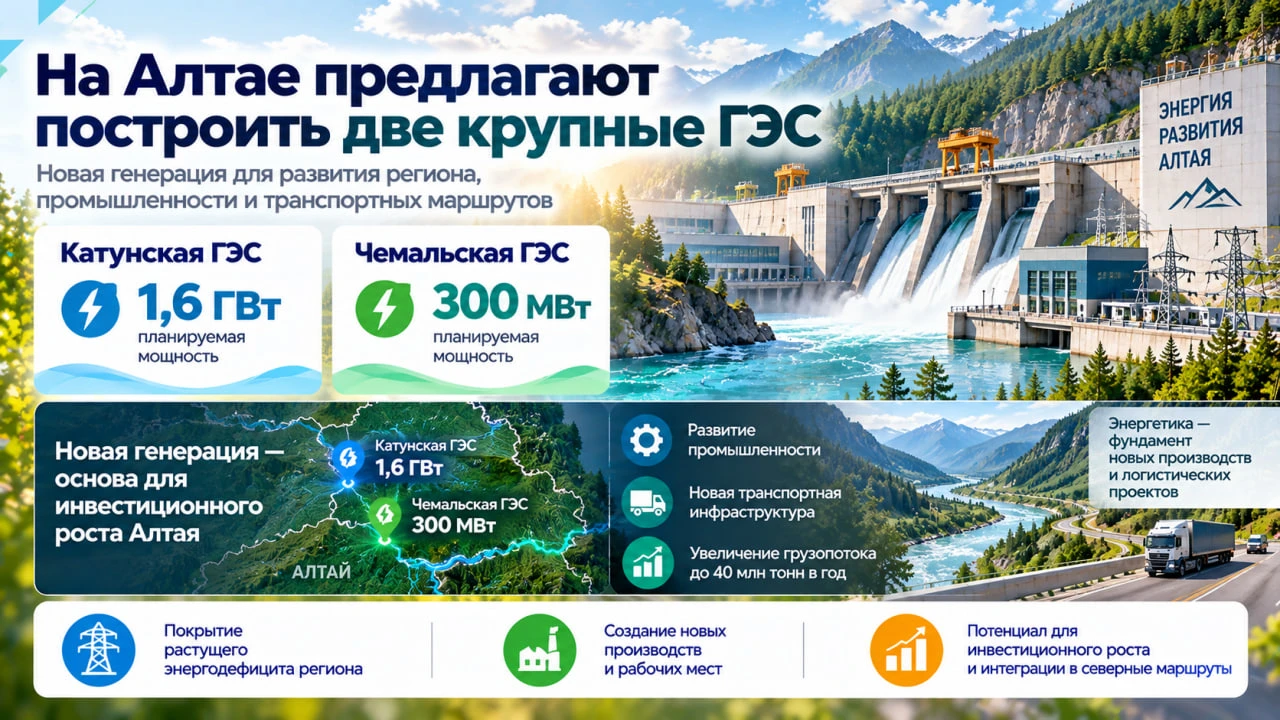 На Алтае предлагают построить сразу две крупные ГЭС — власти края хотят реанимировать п...