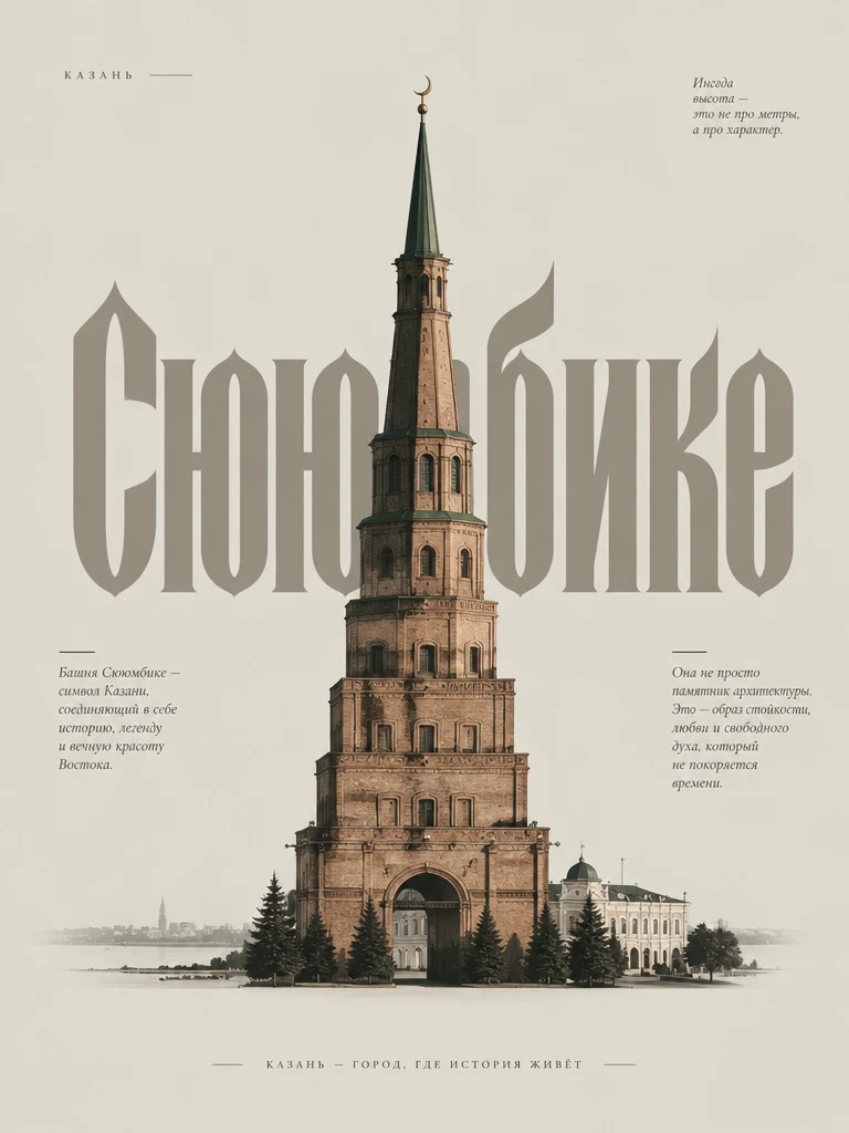 Плакат с достопримечательностью и текстом