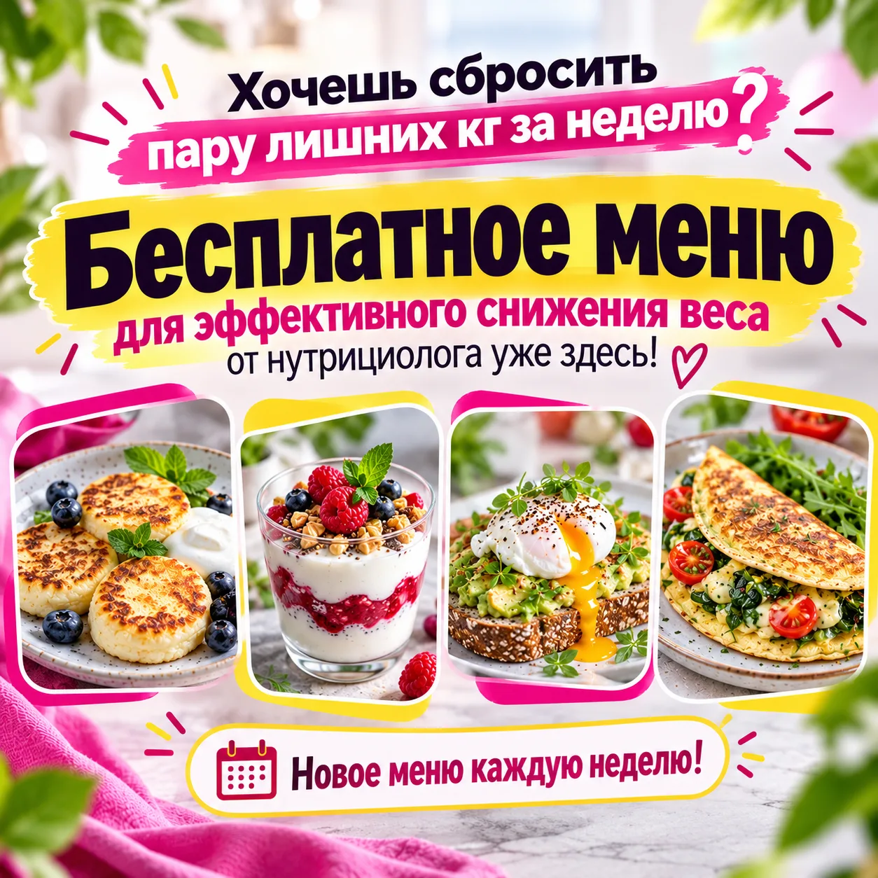 ‼️Девчонки, дарим ВКУСНЕЙШЕЕ МЕНЮ для эффективного снижения веса!