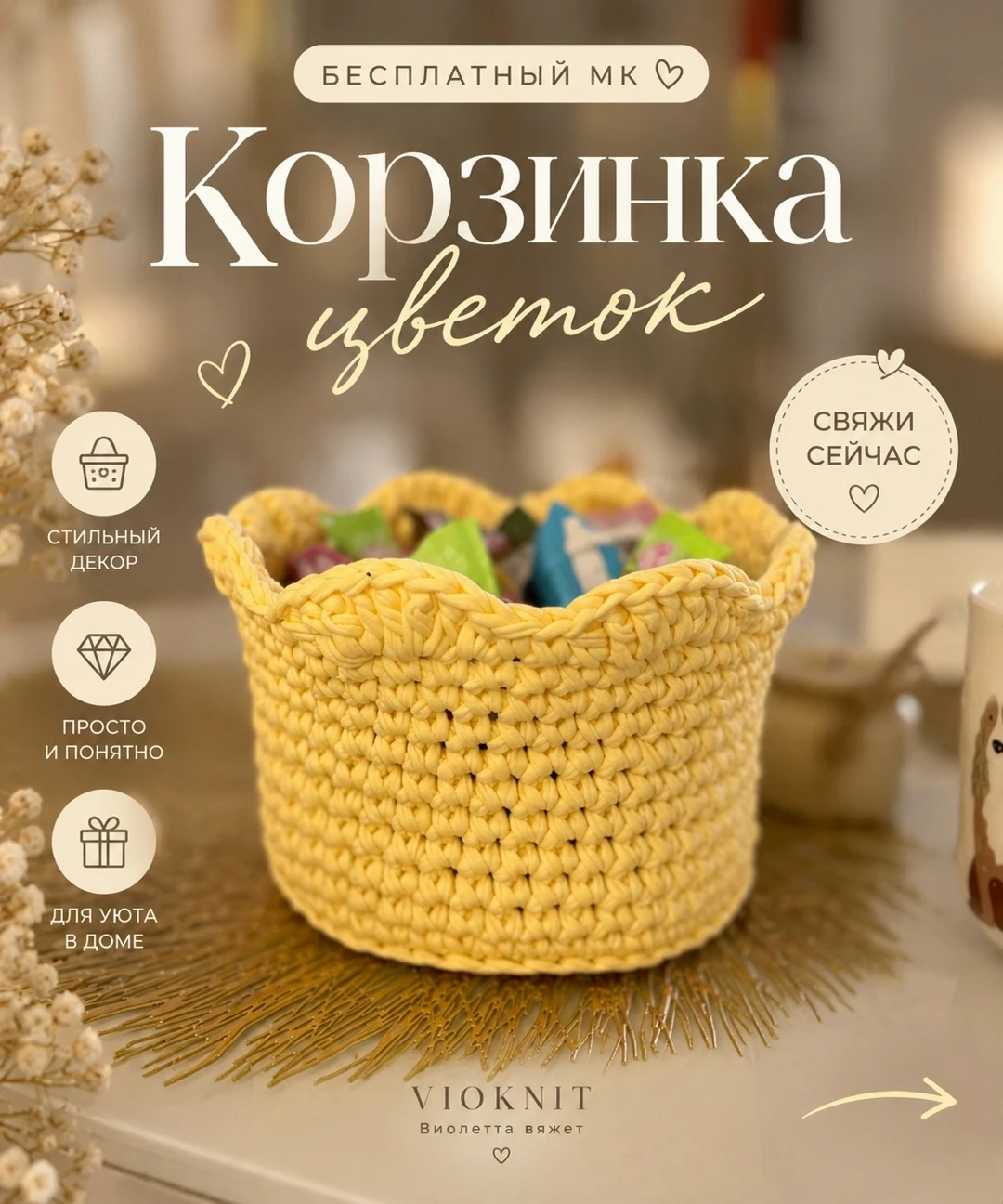 🧶 Корзинка описание.