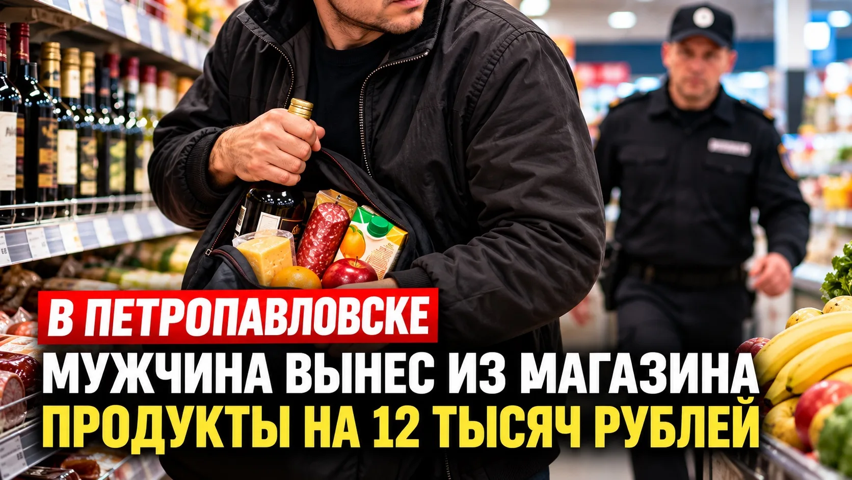 🎥 Попытку кражи продуктов в Петропавловске зафиксировали камеры