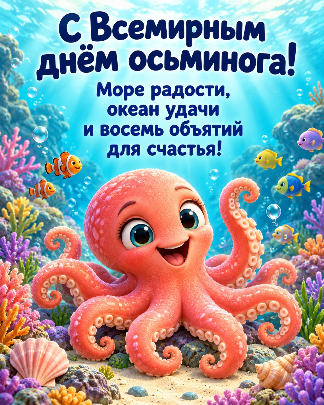 🐙 Обнимаю всеми восемью лапками: хорошему человеку одной пары объятий мало!