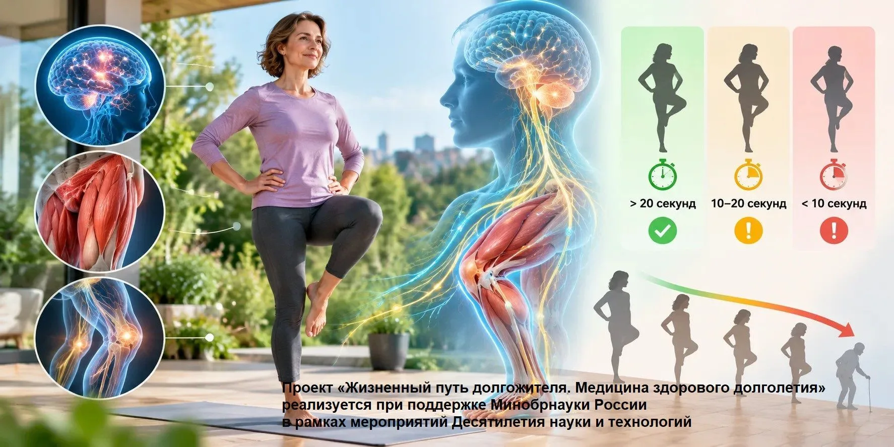 Тест стояния на одной ноге как маркер ускоренного старения