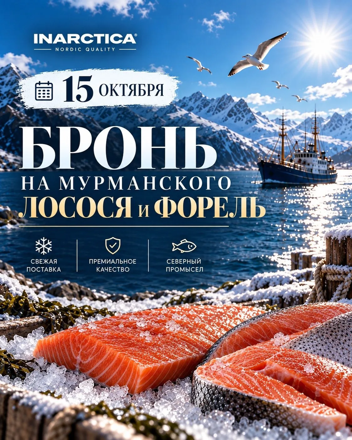 СВЕЖИЙ МУРМАНСКИЙ ЛОСОСЬ - ПРЯМО ИЗ АРКТИКИ