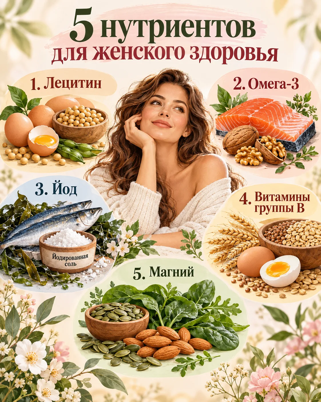 5 витаминов для женского здоровья 😍
