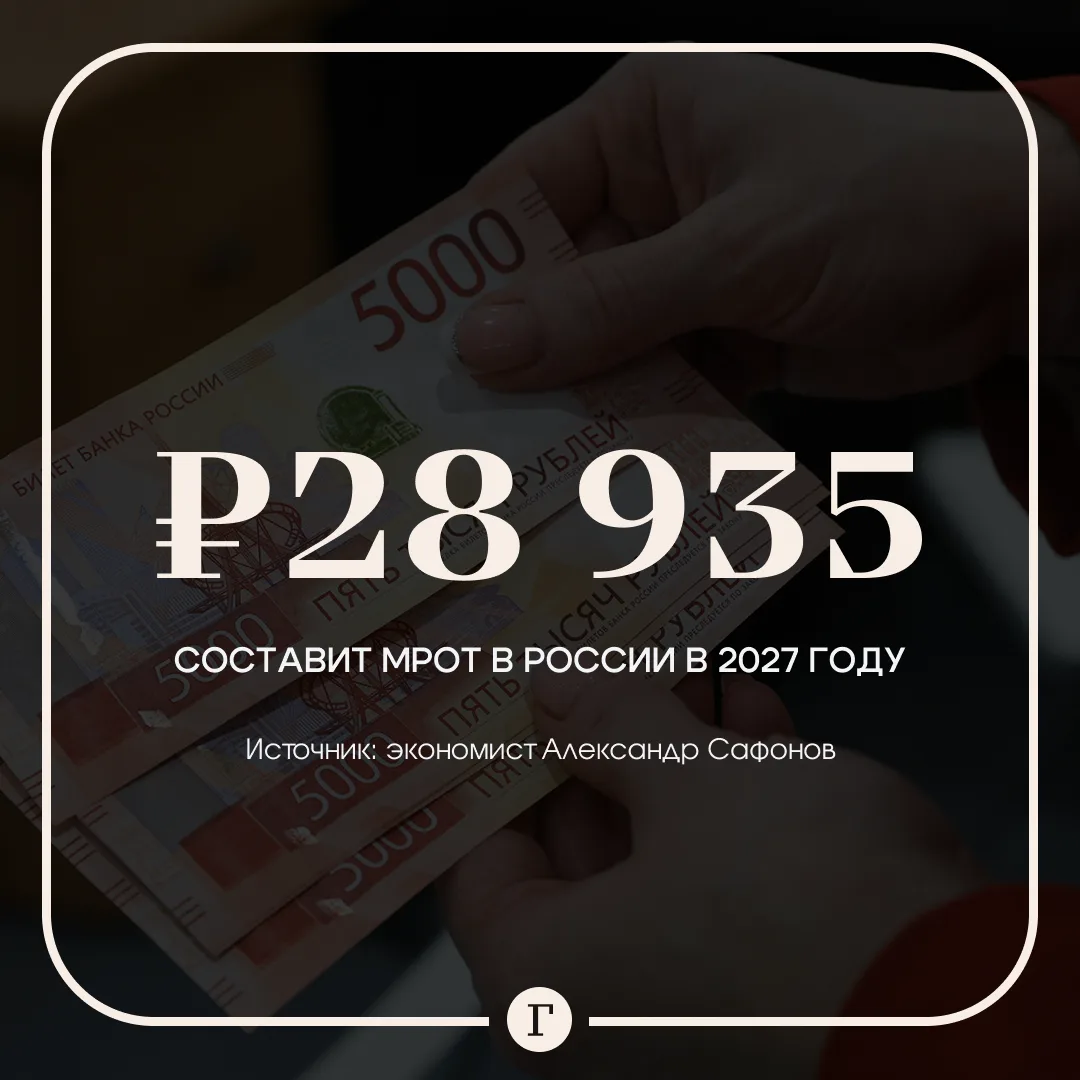 МРОТ в России в 2027 году может составить почти 29 тыс. руб.