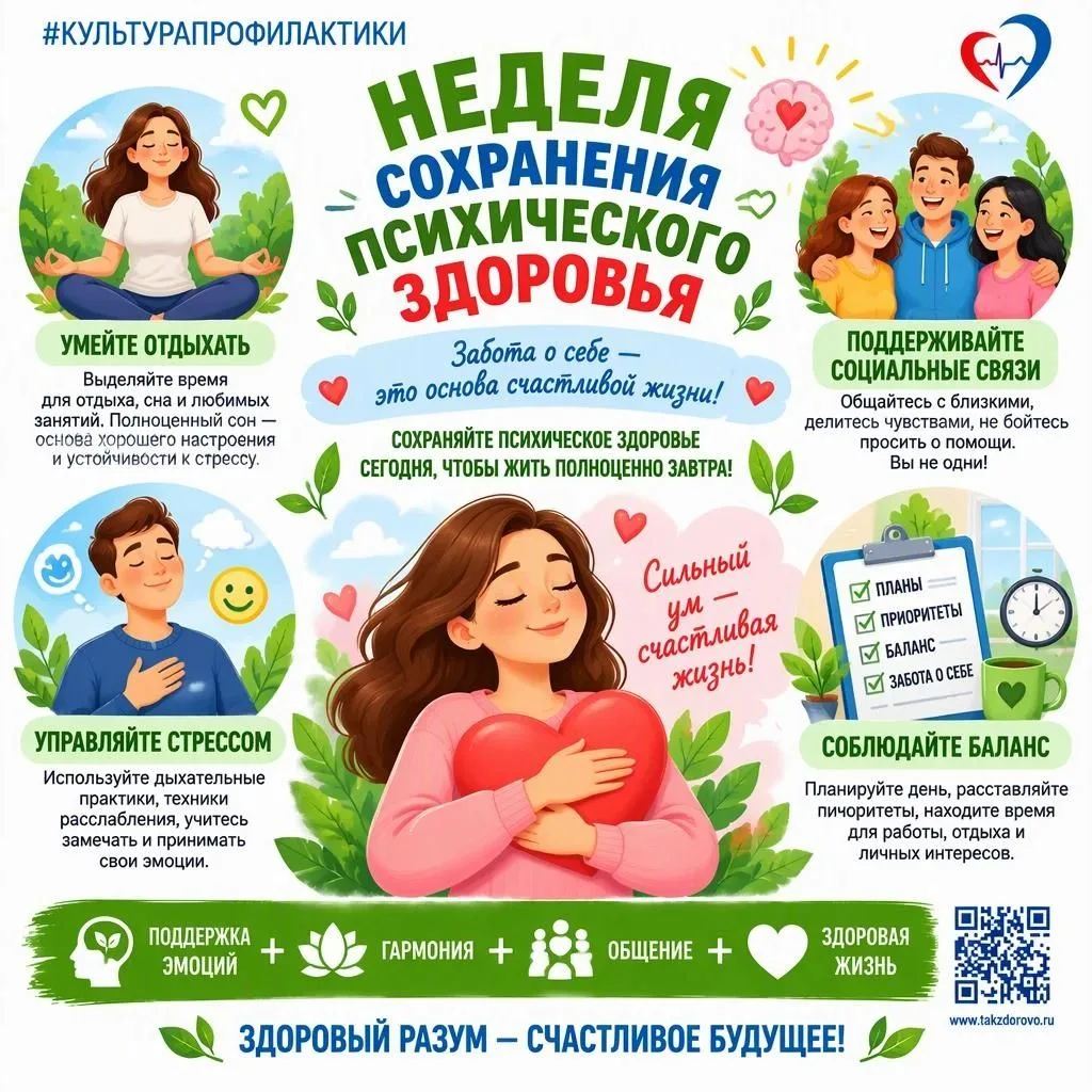 Психическое здоровье — это отсутствие различных расстройств, состояние благополучия, ко...