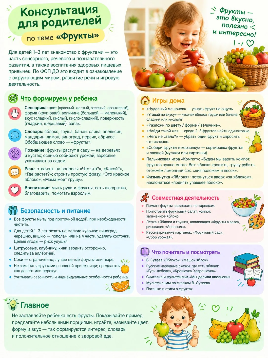 🍎🥕 Фрукты и овощи — учимся играя!