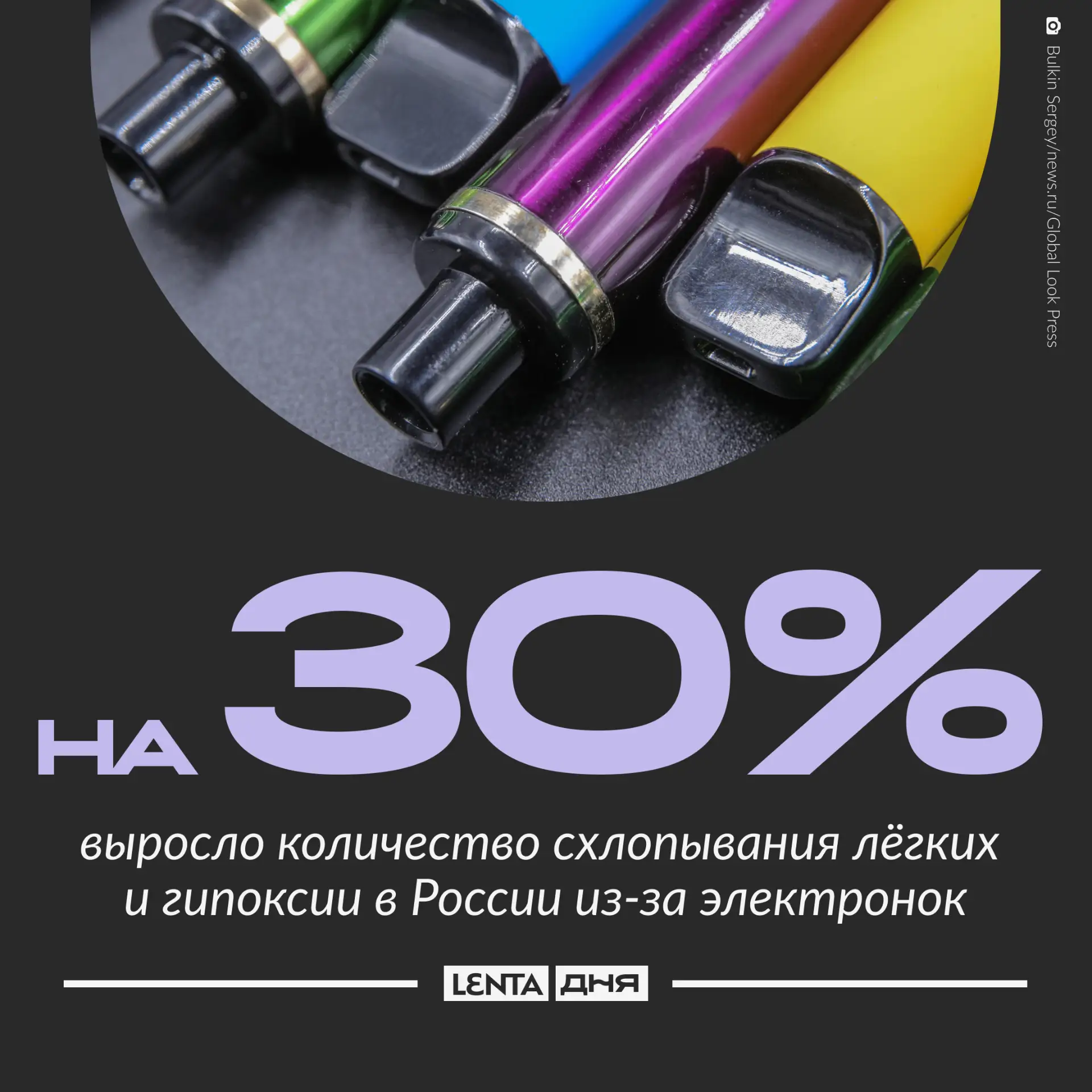🚬 В России выросло число схлопывания лёгких и гипоксии из-за электронных сигарет.
