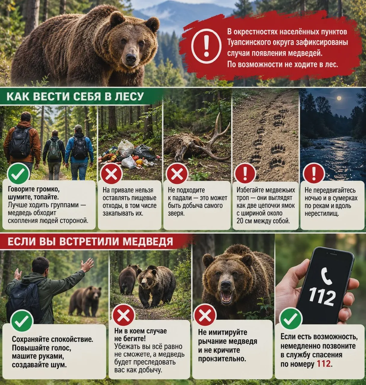 🐻 В Туапсинском округе замечены медведи