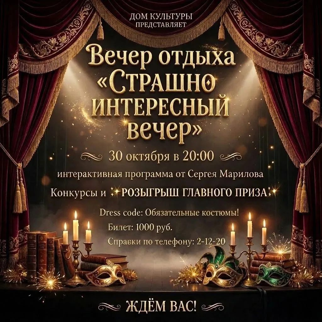 🧛‍♂️ ЗАЖГИ ЭТУ НОЧЬ! Вечер отдыха «Страшно интересный вечер»