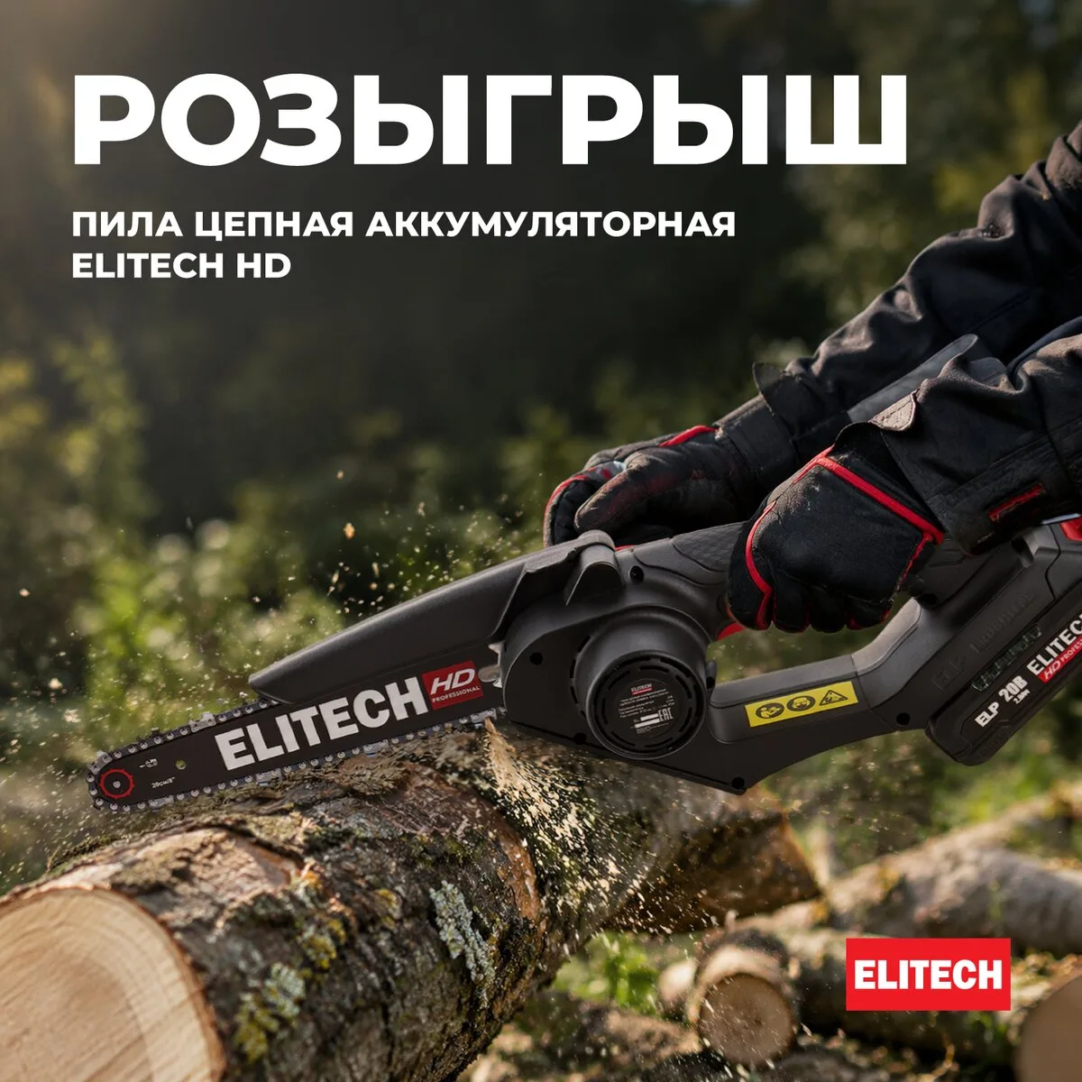 Разыгрываем пилу цепную аккумуляторную ELITECH HD