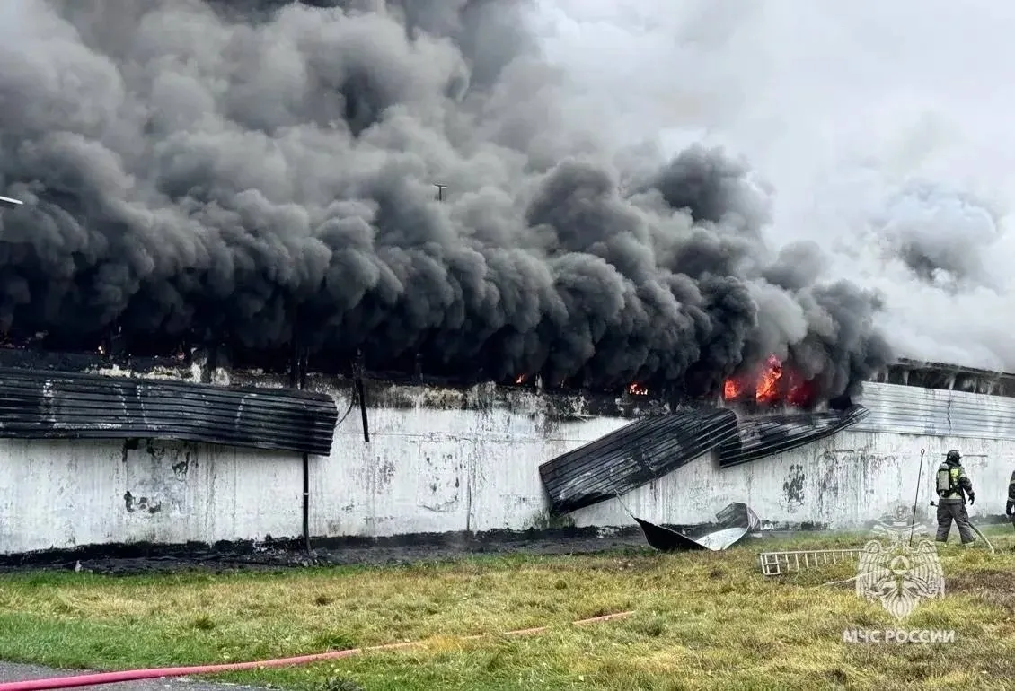 🧯 Пожарные ликвидируют возгорание на территории птицефабрики