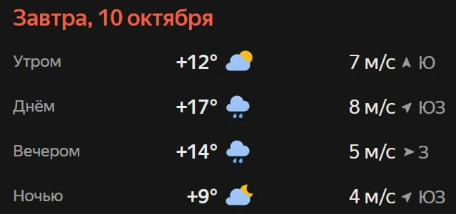 Прогноз погоды☀️
