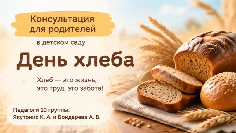Всемирный день хлеба в детском саду отмечается ежегодно 16 октября. Это познавательный ...