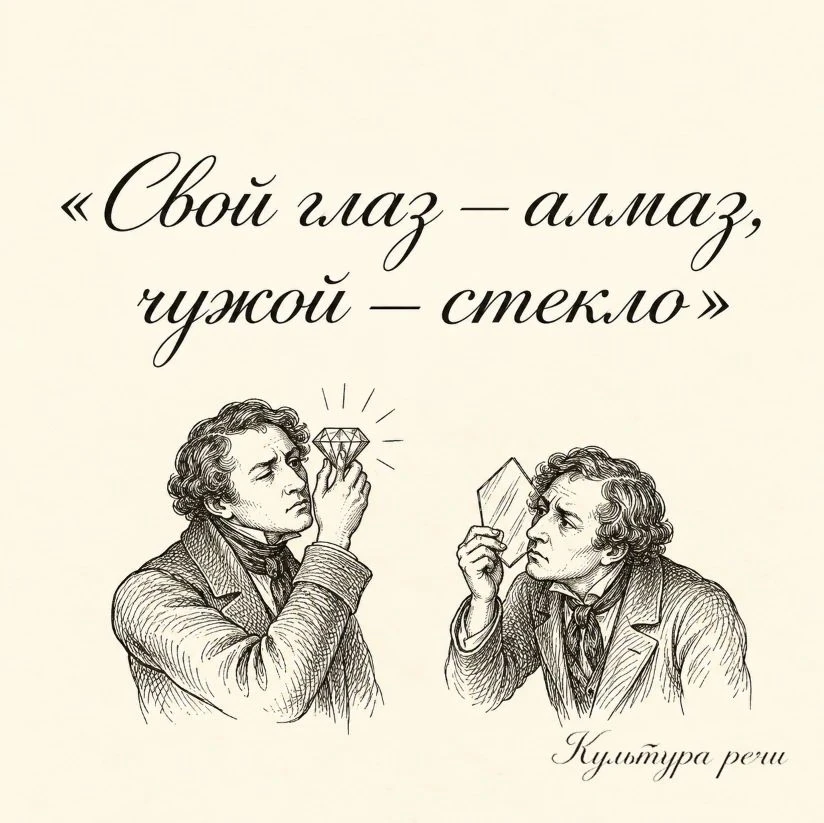 Свой глаз — алмаз, чужой — стекло