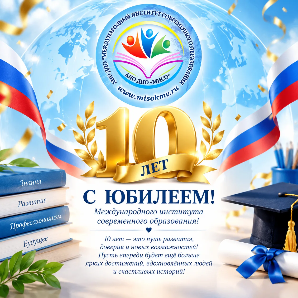С 10-летием АНО ДПО «Международный институт современного образования»