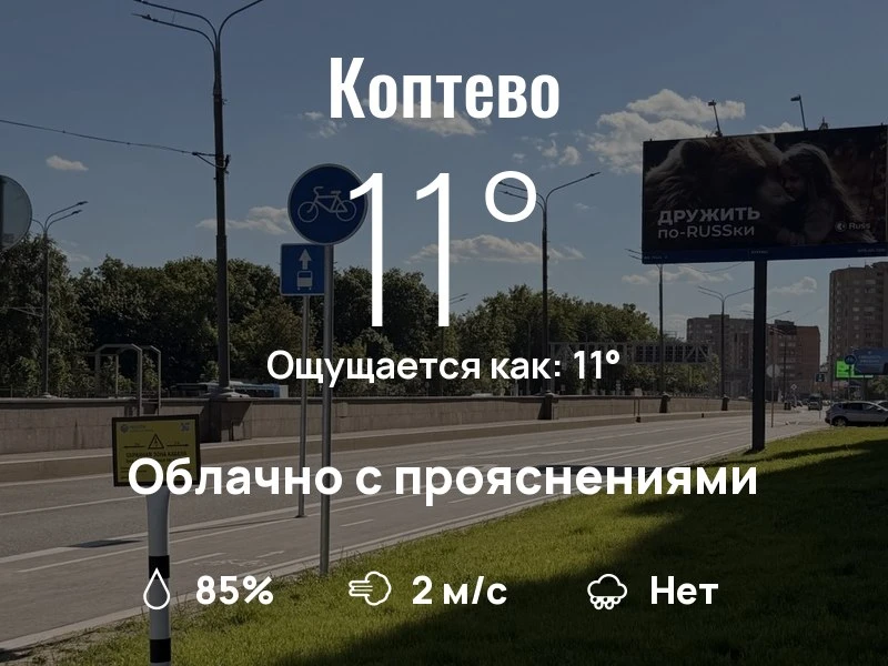 Что с погодой в Коптево?