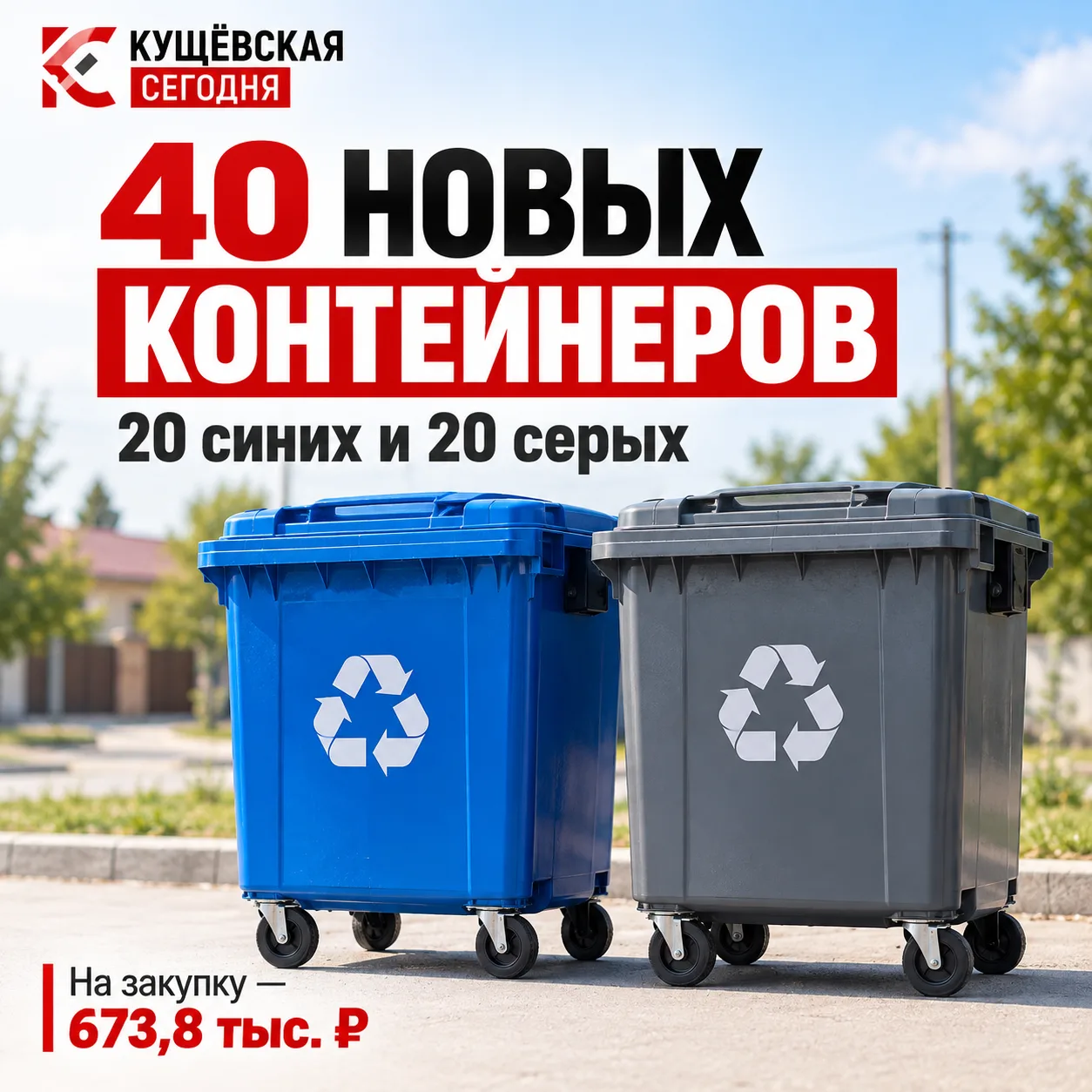 🗑 В Кущёвском районе закупают 40 новых мусорных контейнеров
