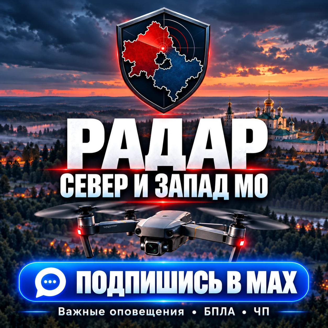 🚨 СЕВЕР И ЗАПАД ПОДМОСКОВЬЯ — БУДЬТЕ В КУРСЕ ОБСТАНОВКИ!